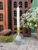 Kerzenhalter für Flaschen Flaschenkerzenhalter Halter für Kerzen in matt goldfarben aus Metall fairtrade H/B/T: 8/8/8cm