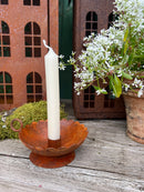 Kerzenhalter SENSEI für Stabkerzen Metall mit Edelrost Wachsschutz vintage shabby rustikal H/dia: 5/11,5cm