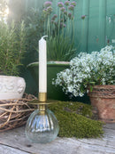 Kerzenhalter für Flaschen Flaschenkerzenhalter Halter für Kerzen in matt goldfarben aus Metall fairtrade H/B/T: 8/8/8cm