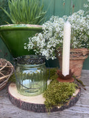 Glaswindlicht RILKE Hängeglas Garten Laterne Recycling Glas Windlicht Metallumrandung Rost H/dia: 10,5/8cm