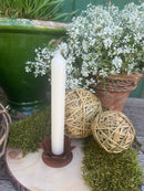 Kerzenhalter LOTTI für Stabkerzen Metall mit Edelrost  Blütenform vintage shabby rustikal H/dia: 3/6,5cm