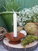 Kerzenhalter SENSEI für Stabkerzen Metall mit Edelrost Wachsschutz vintage shabby rustikal H/dia: 5/11,5cm