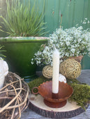 Kerzenhalter SENSEI für Stabkerzen Metall mit Edelrost Wachsschutz vintage shabby rustikal H/dia: 5/11,5cm