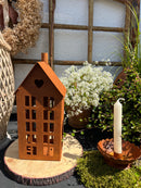 Kerzenhalter SENSEI für Stabkerzen Metall mit Edelrost Wachsschutz vintage shabby rustikal H/dia: 5/11,5cm