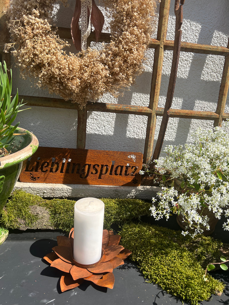 Gartendeko Lieblingsplatz Schild Wanddekoration Rost