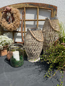 Bambuslaterne Laterne Kerzenhalter Garten Outdoor Indoor mit Glas und Kordel in drei Größen