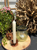 Glaswindlicht RILKE Hängeglas Garten Laterne Recycling Glas Windlicht Metallumrandung Rost H/dia: 10,5/8cm