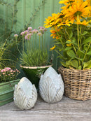 Pflanzschale Blumenschale Rattangeflecht Pflanzgefäß konisch Rattan-Umrandung 23cm hoch 32cm Durchmesser