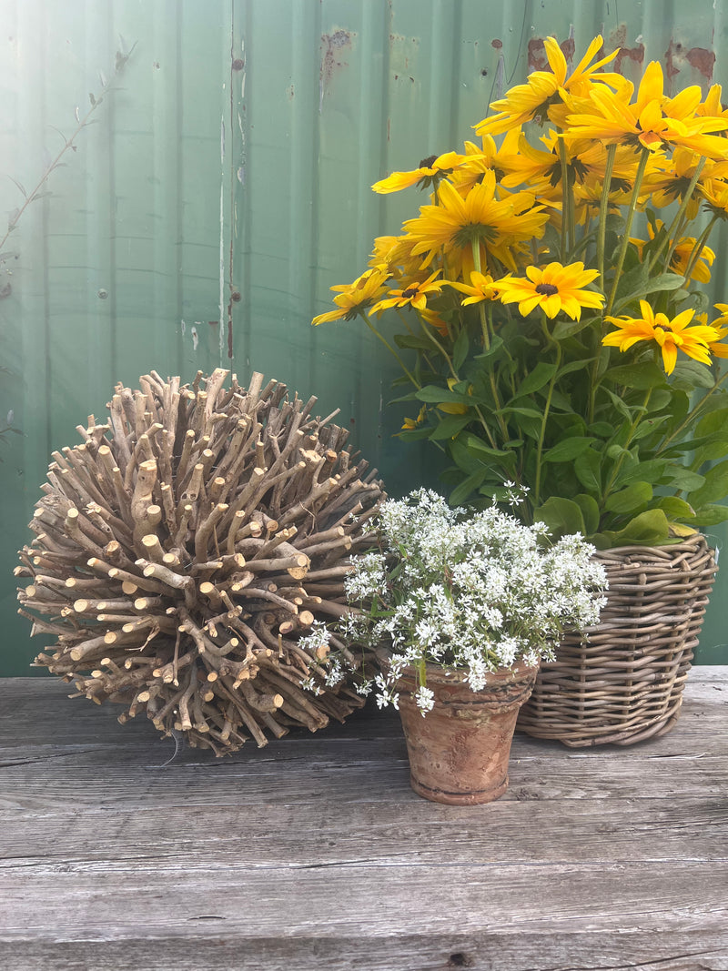 Kugel Dekokugel aus Holz (Äste, Zweige, Weide) naturbelassen voll Gartenkugel 45 cm Durchmesser
