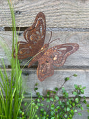 Gartendeko Schmetterling Metall mit Edelrost inkl. Dorn/Schraube Insekt Baumtier Metall Rost Deko