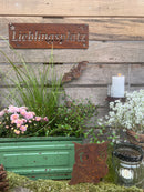 Gartendeko Lieblingsplatz Schild Wanddekoration Rost