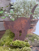 Gartendeko Katze mit Buckel Schraube Baumtiere stehend Baumstamm Metall Rost Deko 20cm x 20cm