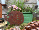 Gartendeko Igel verrostet mit Dorn Schraube Baumtier Metall Rost Deko 18,3 x 12,5cm