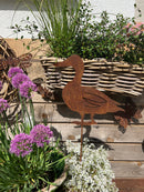 Rost Deko Stecker Ostern Ente stehend Bodenstecker Gartendeko Stab Edelrost Beetstecker 57,5cm Gesamthöhe