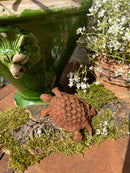 3-er Set oder einzeln Gartendeko Schildkröte Salamander und Frosch Figur Gusseisen verrostet Metall Rost Deko Teich Garten