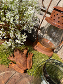 3-er Set oder einzeln Gartendeko Schildkröte Salamander und Frosch Figur Gusseisen verrostet Metall Rost Deko Teich Garten