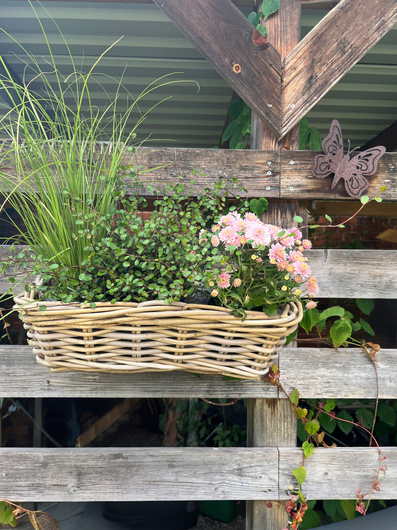 Balkonkasten Blumenschale Rattangeflecht Rattan Pflanzgefäß Blumenkast