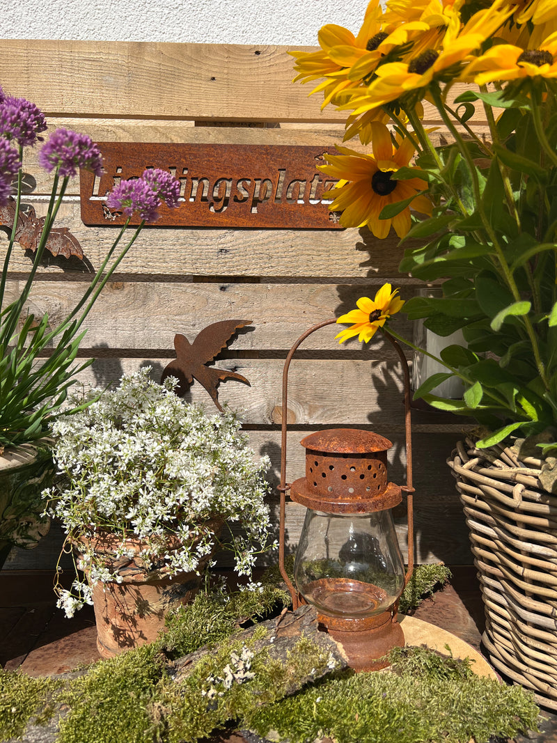 Gartendeko Lieblingsplatz Schild Wanddekoration Rost