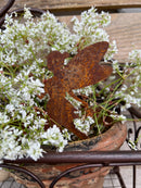 Gartendeko Fee klein mit Dorn, Stab hinten, h= 15 cm mit Schraube Metall Rost Deko Schraubfigur