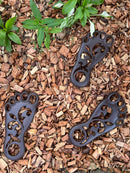 Trittsteine Füße 2-er Set linker/rechter Fuß Gartenweg Gußeisen massiv B/L: 14/30cm