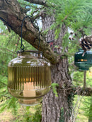 Laterne LAURA Glaslaterne Kerzenhalter zum Hinstellen oder Aufhängen Gartendeko 17cm hoch x 14cm Durchmesser