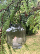 Laterne LAURA Glaslaterne Kerzenhalter zum Hinstellen oder Aufhängen Gartendeko 17cm hoch x 14cm Durchmesser