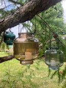 Laterne LAURA Glaslaterne Kerzenhalter zum Hinstellen oder Aufhängen Gartendeko 17cm hoch x 14cm Durchmesser