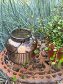 Laterne LAURA Glaslaterne Kerzenhalter zum Hinstellen oder Aufhängen Gartendeko 17cm hoch x 14cm Durchmesser