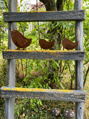 Gartendeko Vögelchen dick klein mit Dorn Schraube Vogel Baumtier Metall Rost Deko 6cm x 6cm