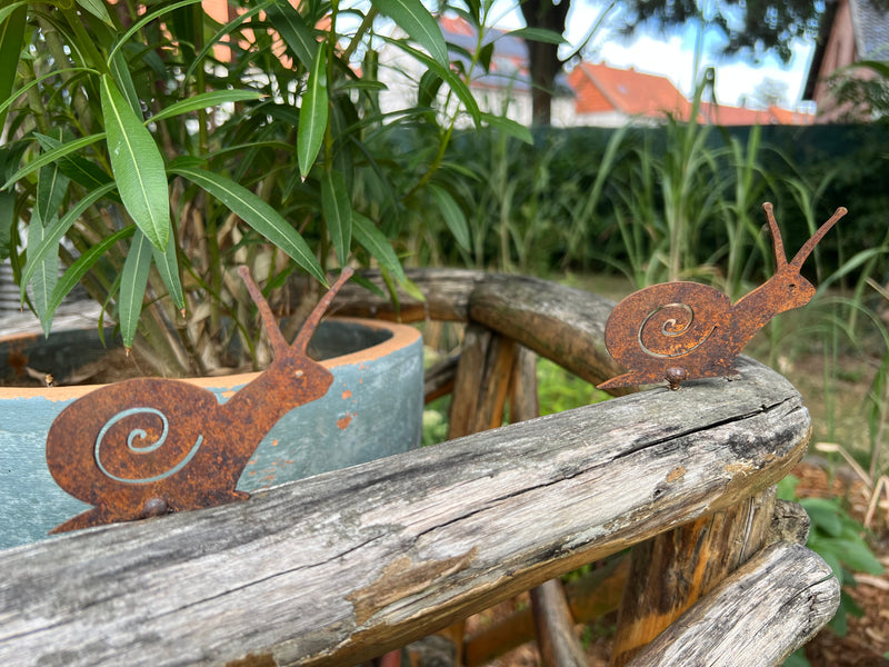 Gartendeko Schnecke mit Dorn Schraube Baumtier Metall Rost Deko