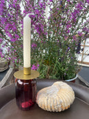 Kerzenhalter für Flaschen Flaschenkerzenhalter Halter für Kerzen in matt goldfarben aus Metall fairtrade H/B/T: 8/8/8cm