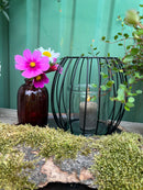 Laterne WENDY Kerzenhalter zum Hinstellen Metall schwarz mit Glaseinsatz Gartendeko in zwei Größen