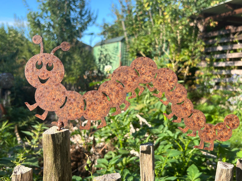 Gartendeko Tausendfüßler mit Dorn Schraube Baumtier Metall Rost Deko