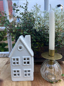 Kerzenhalter für Flaschen Flaschenkerzenhalter Halter für Kerzen in matt goldfarben aus Metall fairtrade H/B/T: 8/8/8cm