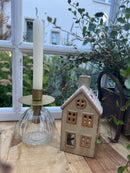 Kerzenhalter für Flaschen Flaschenkerzenhalter Halter für Kerzen in matt goldfarben aus Metall fairtrade H/B/T: 8/8/8cm