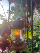 Laterne aus Metall mit Edelrost mit klarem Pressglas Kerzenhalter Rost Deko Leuchtfeuer Gartendeko Edelrost 40cm hoch