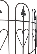 Staudenhalter massiv mit Herzen Staudenbinder gebogen Zaunstecker Rankhilfe Eisen verrostet Rost H/T/B: 61x24x57 cm