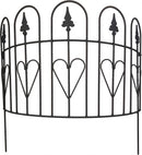 Staudenhalter massiv mit Herzen Staudenbinder gebogen Zaunstecker Rankhilfe Eisen verrostet Rost H/T/B: 61x24x57 cm