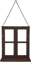 Dekofenster Fenster mit Kette Metall Garten Dekoration Rost verrostet zum Stellen oder Hängen H/B/T: 60x52x10 cm