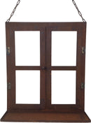 Dekofenster Fenster mit Kette Metall Garten Dekoration Rost verrostet zum Stellen oder Hängen H/B/T: 60x52x10 cm