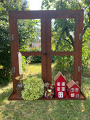 Haus Keramikhaus Keramik Windlicht Dekoration Häuschen Weihnachten dunkelrot/braun in zwei Größen