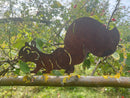 Gartendeko Eichhörnchen klein mit Dorn Schraube Baumtier Metall Rost Deko