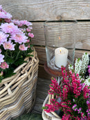 Pflanzschale Blumenschale Rattangeflecht Pflanzgefäß konisch Rattan-Umrandung 23cm hoch 32cm Durchmesser