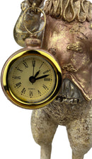 Kaminuhr Uhr zum Hinstellen Hase Kaninchen mit Uhr Standuhr Tischuhr 34,5 cm hoch gold beige