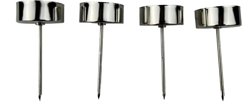 4-er Set Kerzenhalter Teelichthalter zum Stecken Metall silbern Advent Weihnachten Kranz