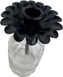 Kerzenhalter Blume für Stabkerzen zum Stecken mit Stab Metall schwarz lackiert oder verrostet Advent Weihnachten Kranz