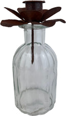 Kerzenhalter Blüte für Stabkerzen zum Stecken mit Stab Metall schwarz lackiert oder verrostet Advent Weihnachten Kranz