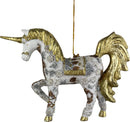 Christbaumschmuck Figur "Einhorn" Hänger weiß-gold Weihnachten 15 cm