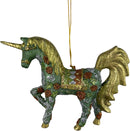 Christbaumschmuck Figur "Einhorn" Hänger mintgrün-gold Hänger 15 cm