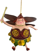 Pummelelfe Baumschmuck Figur "Dicke Elfe" Fee kupfer-grün-gold Hänger Ostern Frühling Weihnachten 15cm